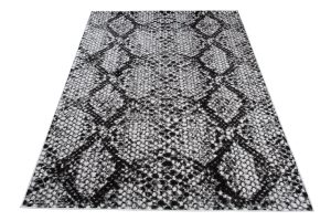 Teppich Dream Modern Kurzflor Schwarz Grau Schlange Design