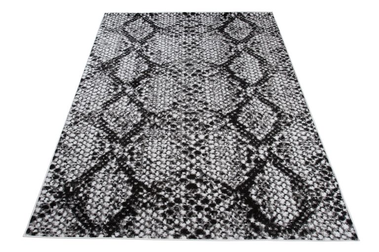 Teppich Dream Modern Kurzflor Schwarz Grau Schlange Design