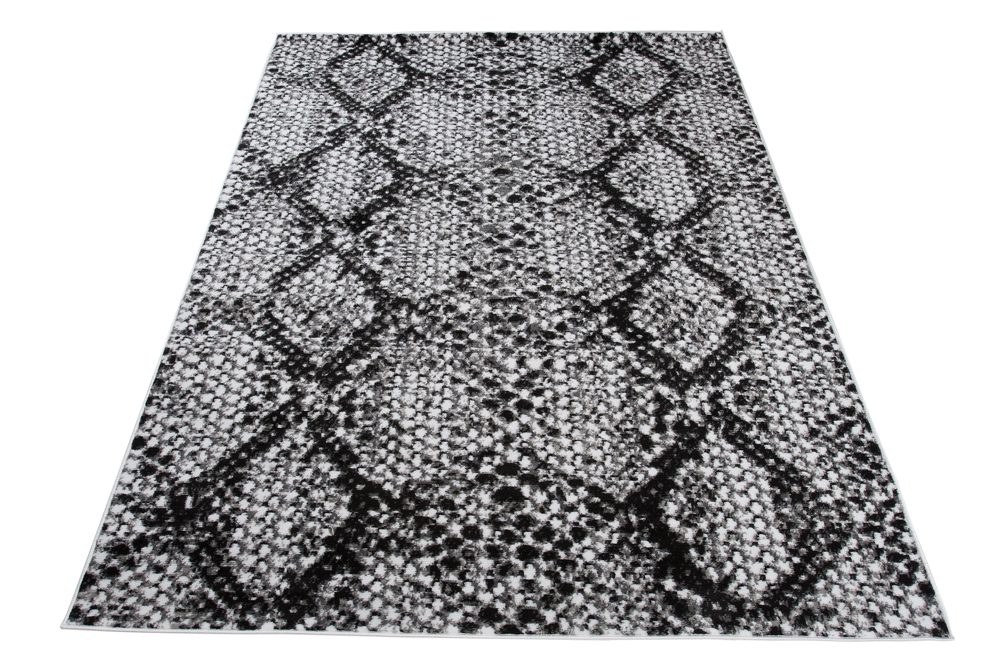 Teppich Dream Modern Kurzflor Schwarz Grau Schlange Design