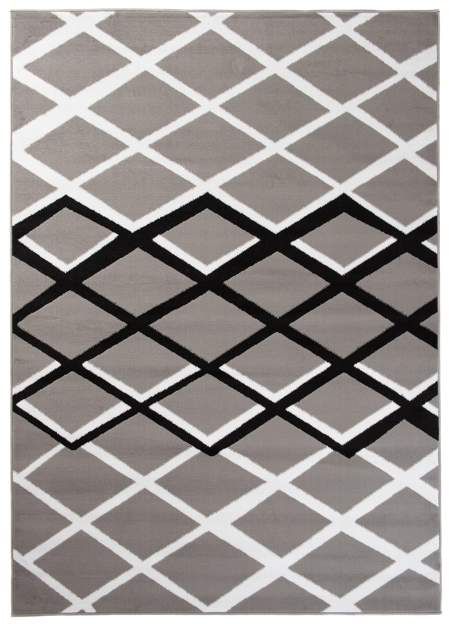 Teppich Dream Modern Kurzflor Grau Schwarz Weiß Karo