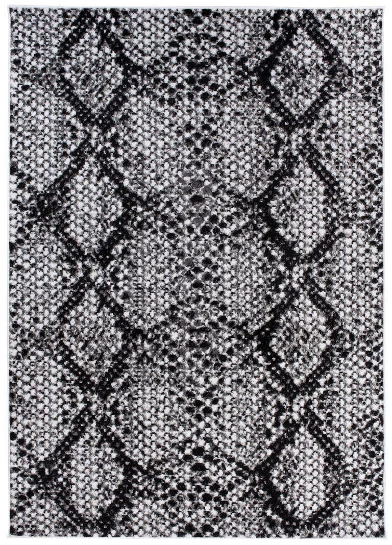 Teppich Dream Modern Kurzflor Schwarz Grau Schlange Design