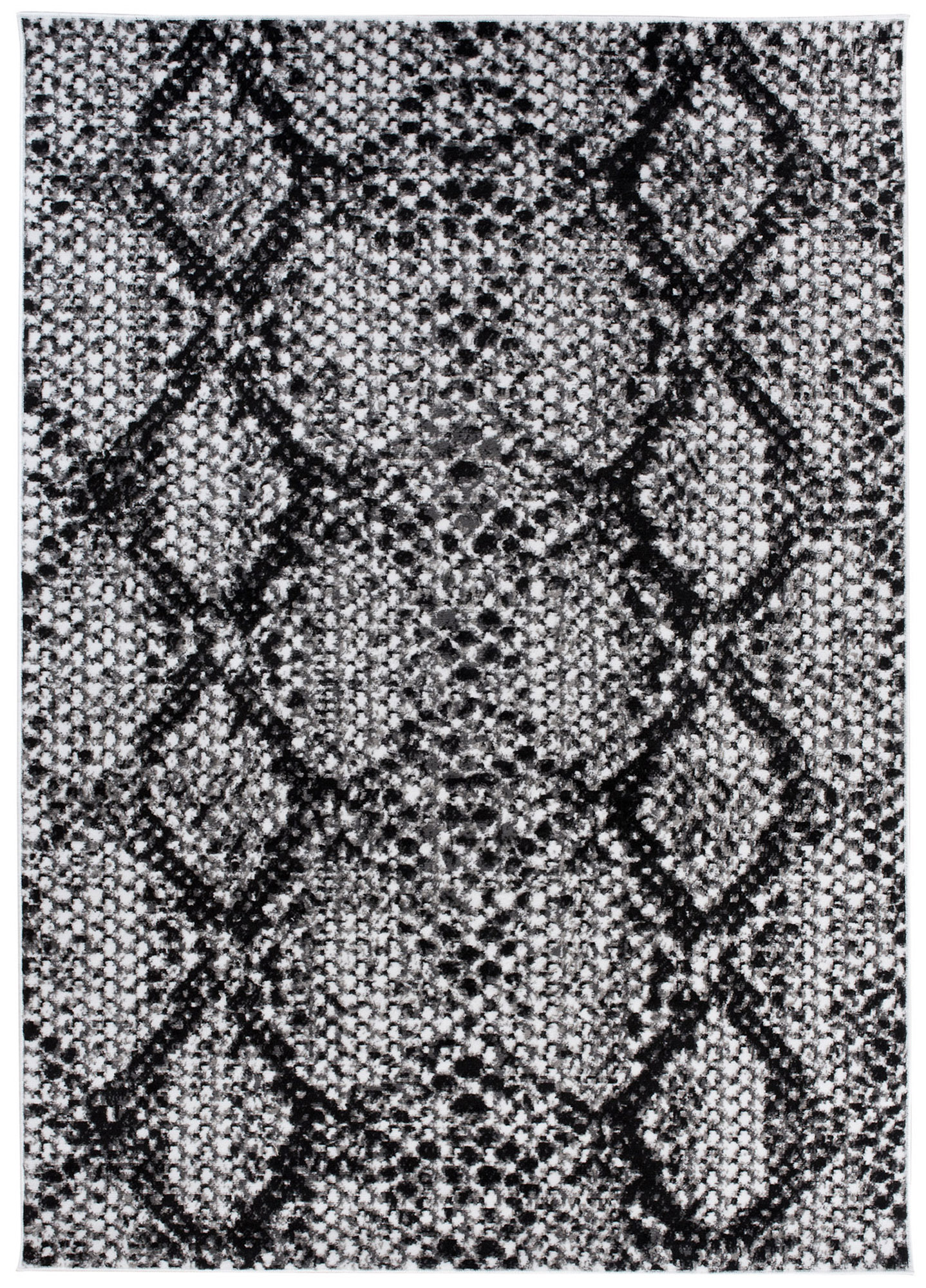 Teppich Dream Modern Kurzflor Schwarz Grau Schlange Design