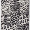 Teppich Dream Grau Schwarz Tiermotiv Quadrate