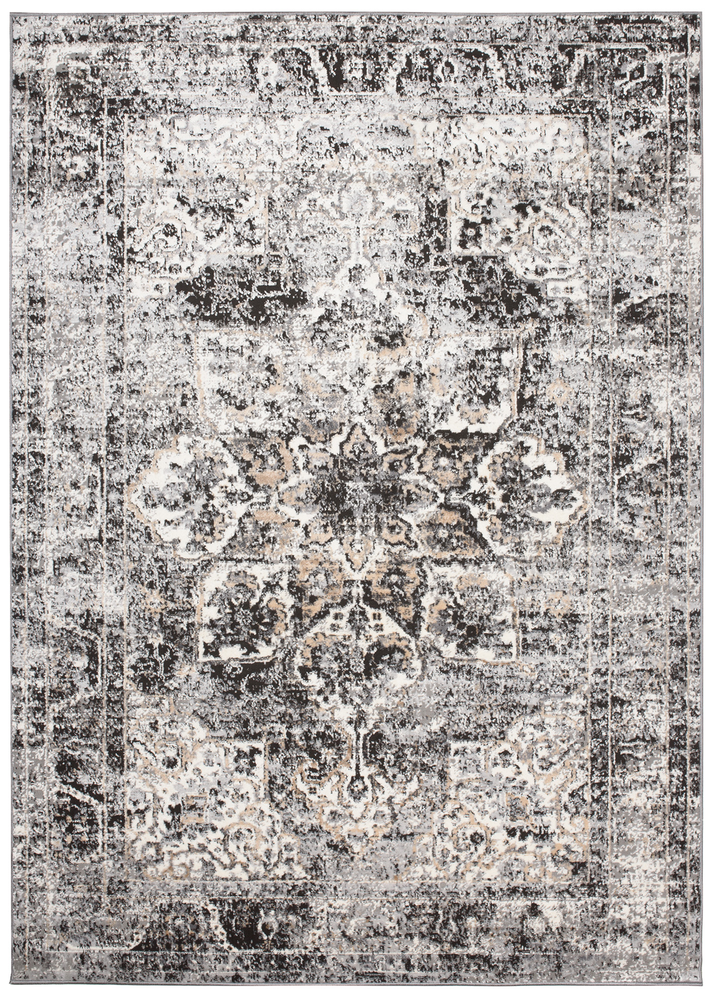 Teppich Valley Dunkelgrau Vintage Rosette