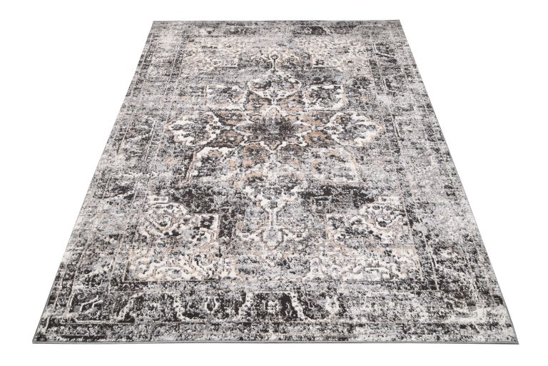 Teppich Valley Dunkelgrau Vintage Rosette