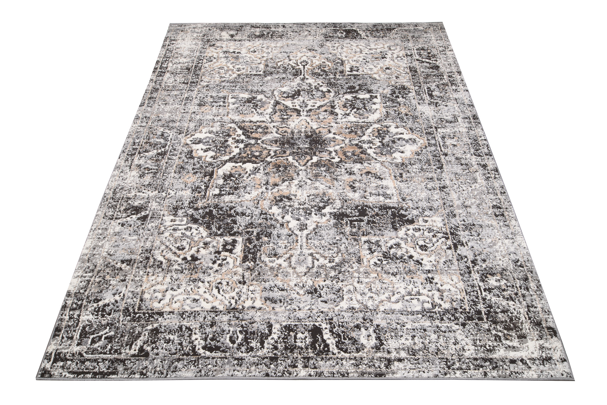 Teppich Valley Dunkelgrau Vintage Rosette