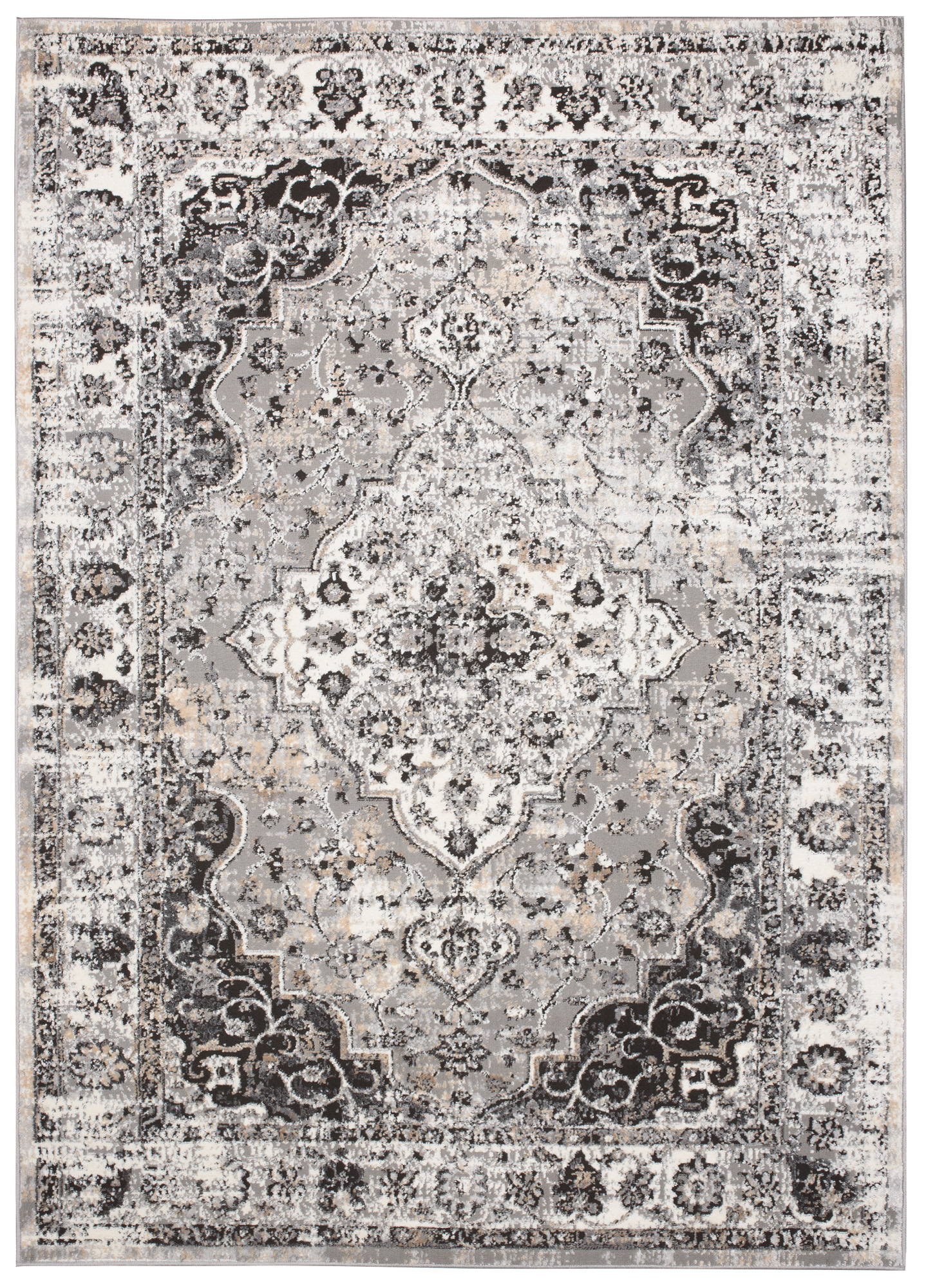 Teppich Valley Anthrazit Vintage Rosette