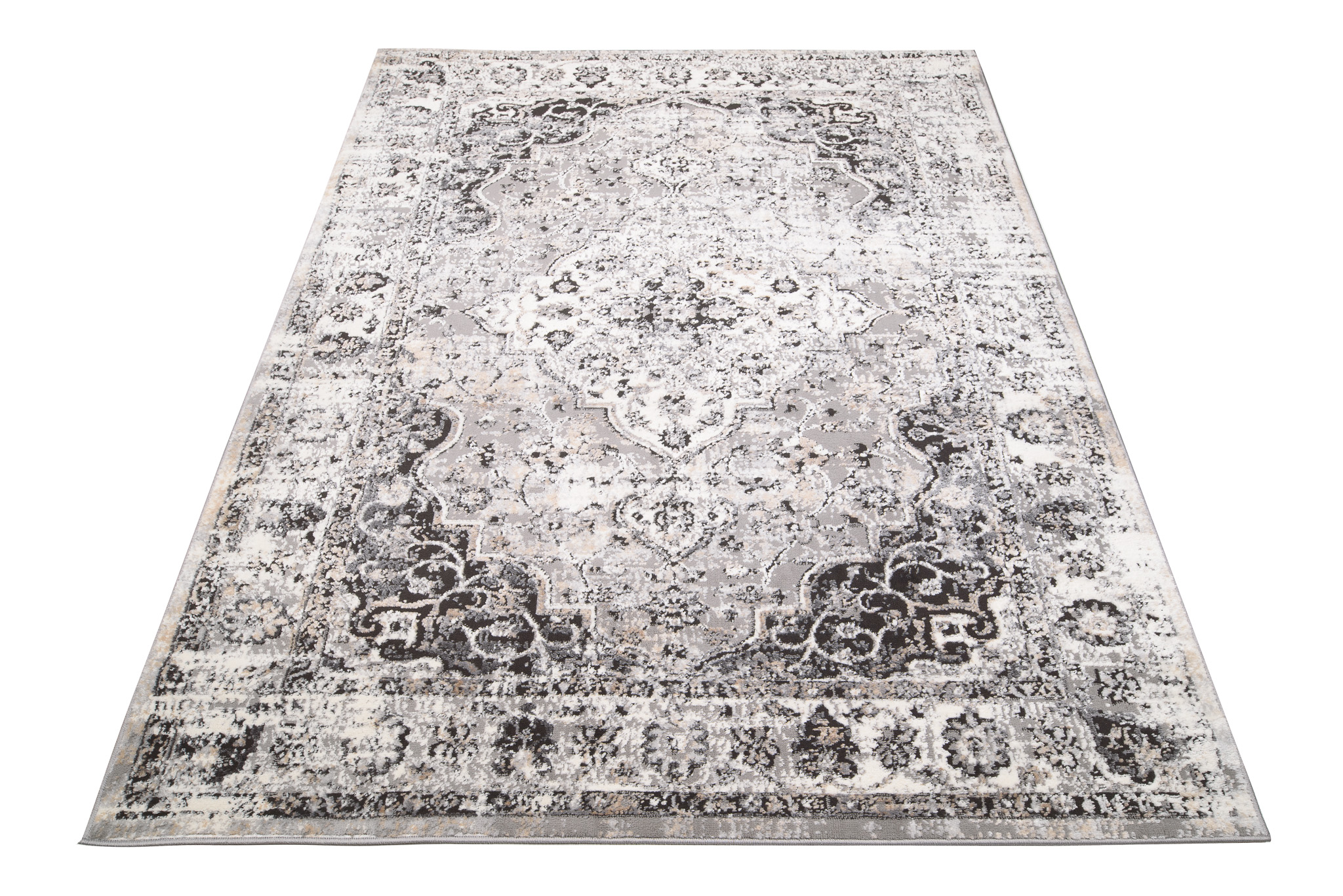 Teppich Valley Anthrazit Vintage Rosette