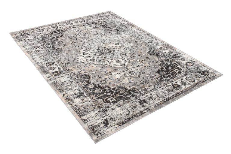 Teppich Valley Anthrazit Vintage Rosette