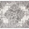 Teppich Valley Grau Vintage Blumen Rosette