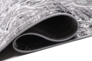 Teppich Valley Grau Vintage Blumen Rosette