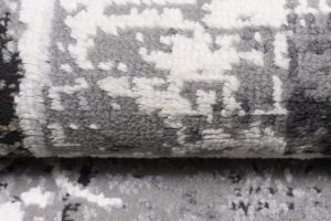 Teppich Valley Grau Vintage Blumen Rosette