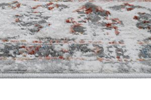 Teppich Valley Grau Fuchsrot Vintage Rahmen