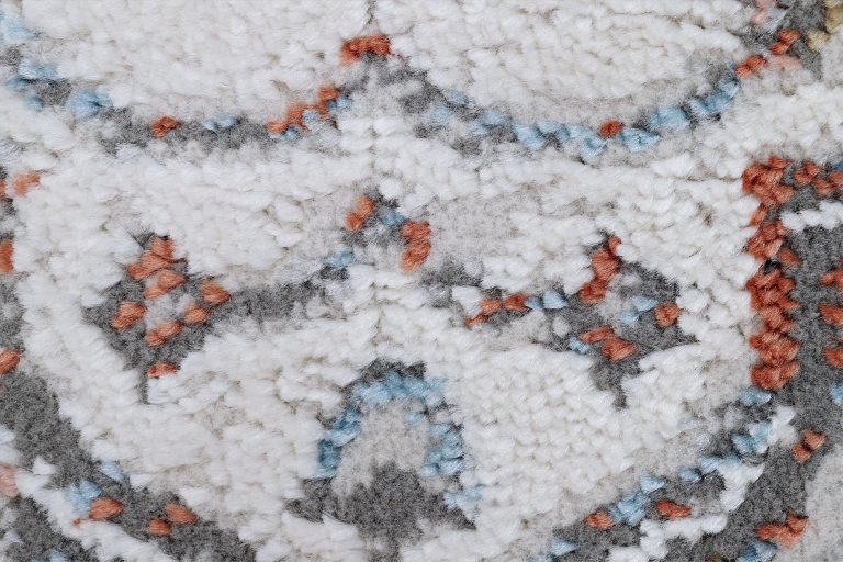 Teppich Valley Grau Fuchsrot Vintage Rahmen