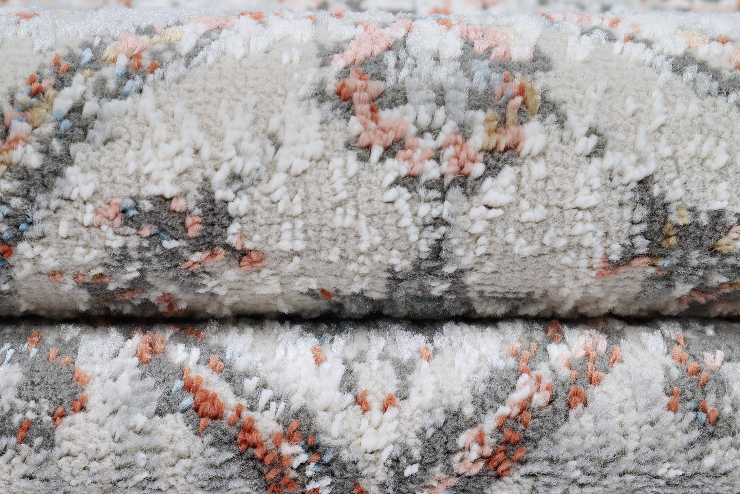 Teppich Valley Grau Fuchsrot Vintage Rahmen