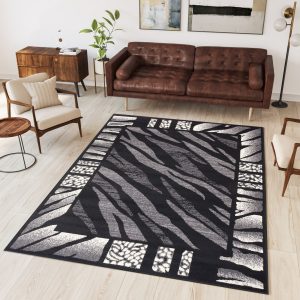 Teppich Dream Modern Grau Schwarz Tigermotiv