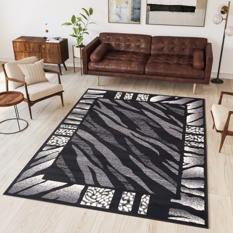 Teppich Dream Modern Grau Schwarz Tigermotiv