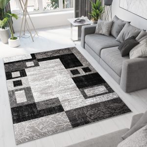 Teppich Dream Geometrisch Grau Schwarz Rechtecke