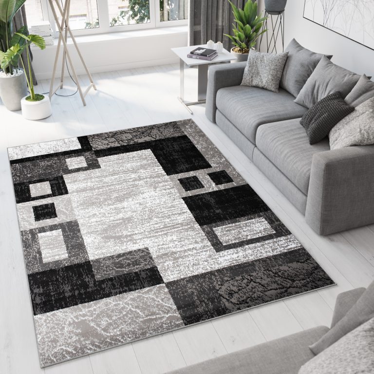 Teppich Dream Geometrisch Grau Schwarz Rechtecke