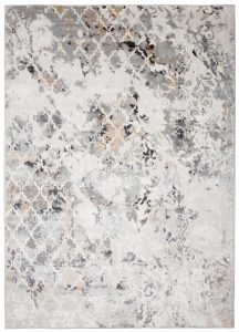 Teppich Valley Grau Fuchsrot Vintage Gitter