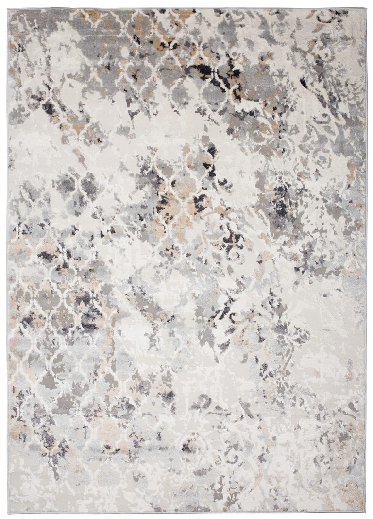 Teppich Valley Grau Fuchsrot Vintage Gitter