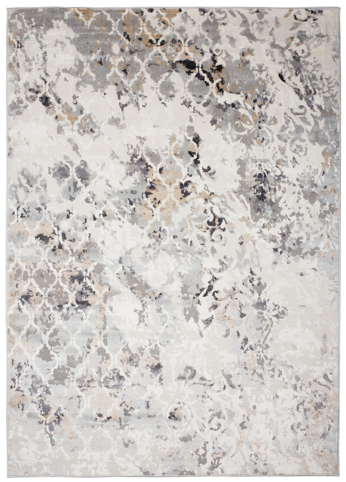 Teppich Valley Grau Fuchsrot Vintage Gitter