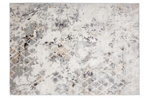 Teppich Valley Grau Fuchsrot Vintage Gitter