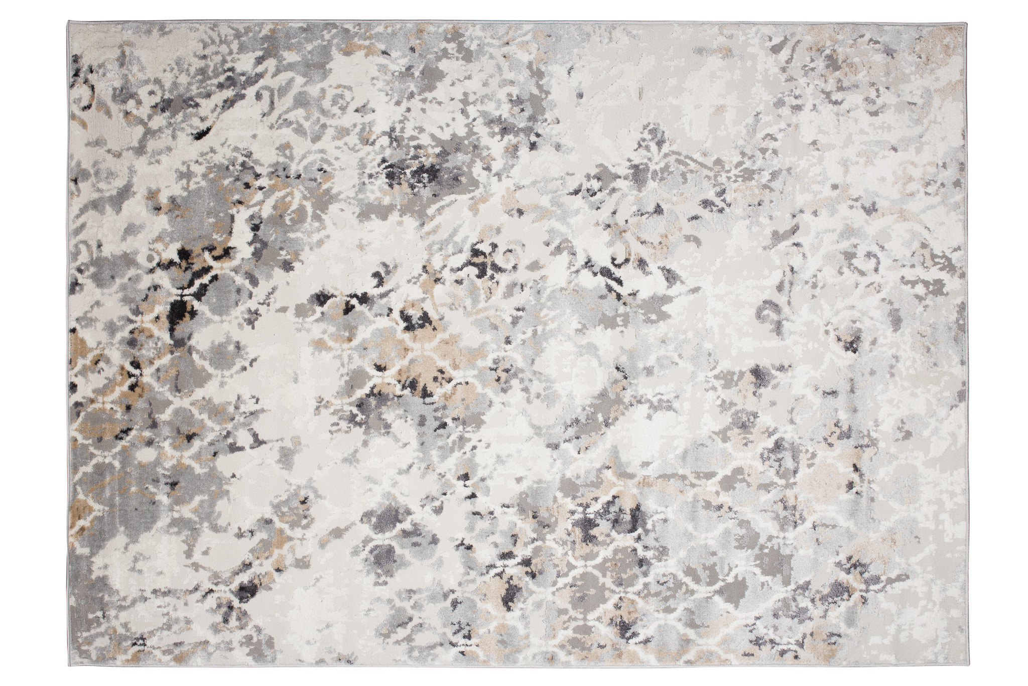 Teppich Valley Grau Fuchsrot Vintage Gitter