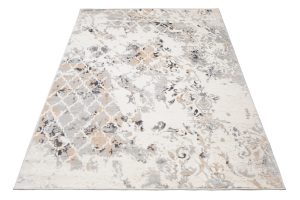 Teppich Valley Grau Fuchsrot Vintage Gitter