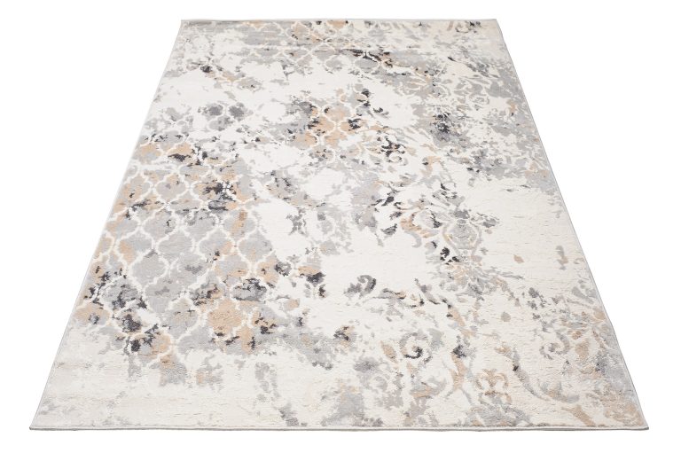 Teppich Valley Grau Fuchsrot Vintage Gitter