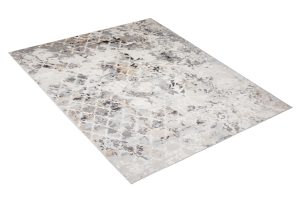 Teppich Valley Grau Fuchsrot Vintage Gitter