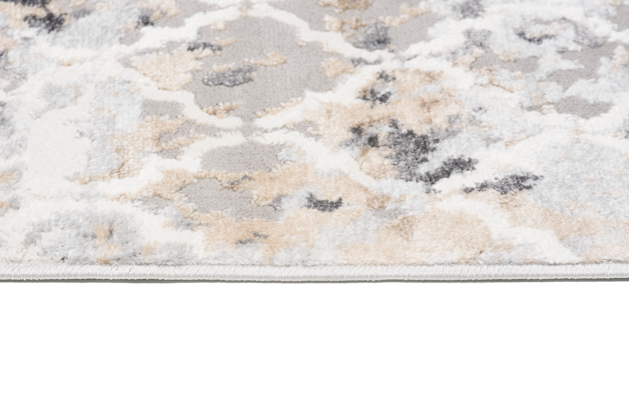 Teppich Valley Grau Fuchsrot Vintage Gitter