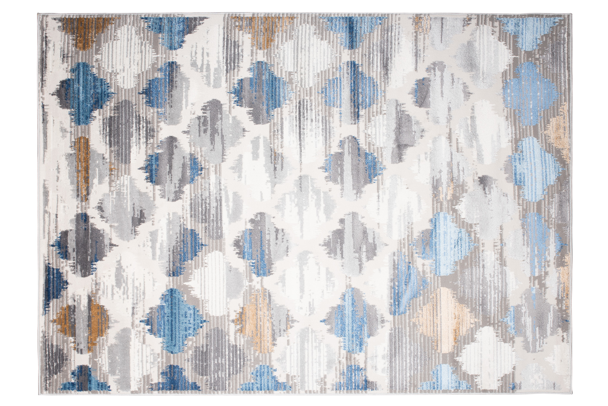 Teppich Valley Grau Blau Marokkanisch Kleeblatt