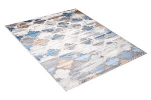 Teppich Valley Grau Blau Marokkanisch Kleeblatt