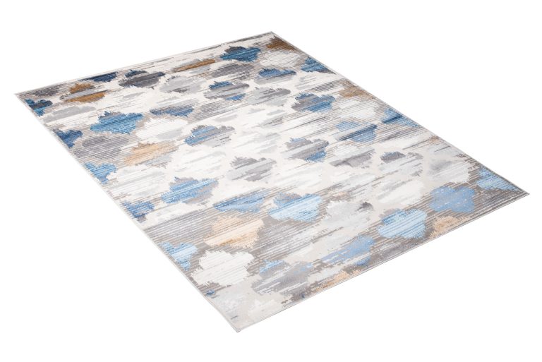 Teppich Valley Grau Blau Marokkanisch Kleeblatt