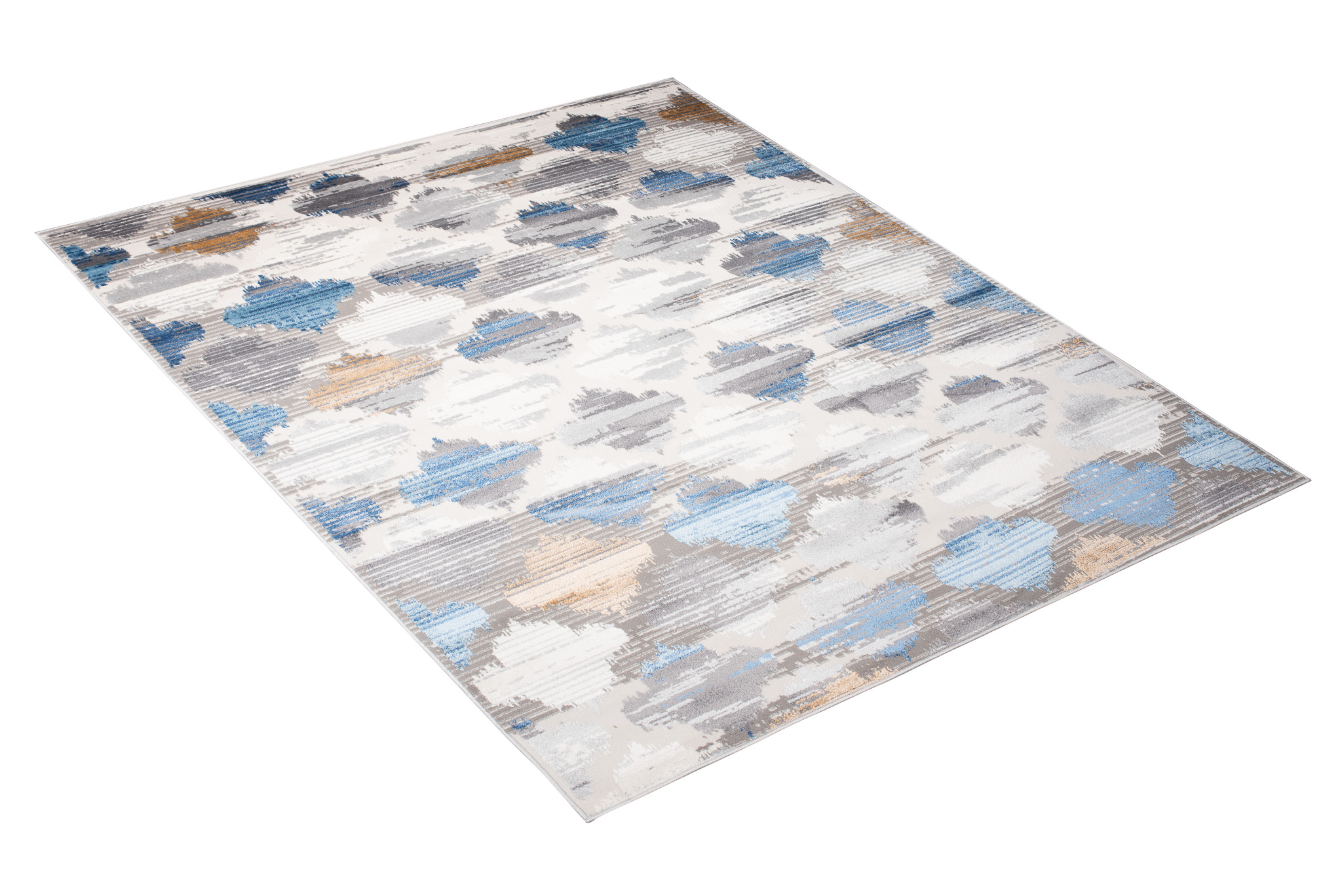 Teppich Valley Grau Blau Marokkanisch Kleeblatt