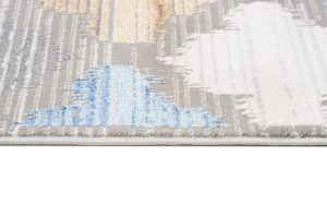 Teppich Valley Grau Blau Marokkanisch Kleeblatt