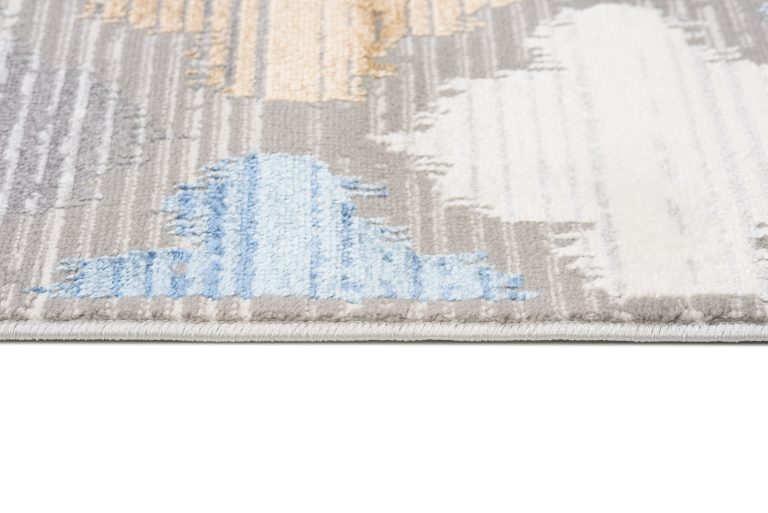 Teppich Valley Grau Blau Marokkanisch Kleeblatt