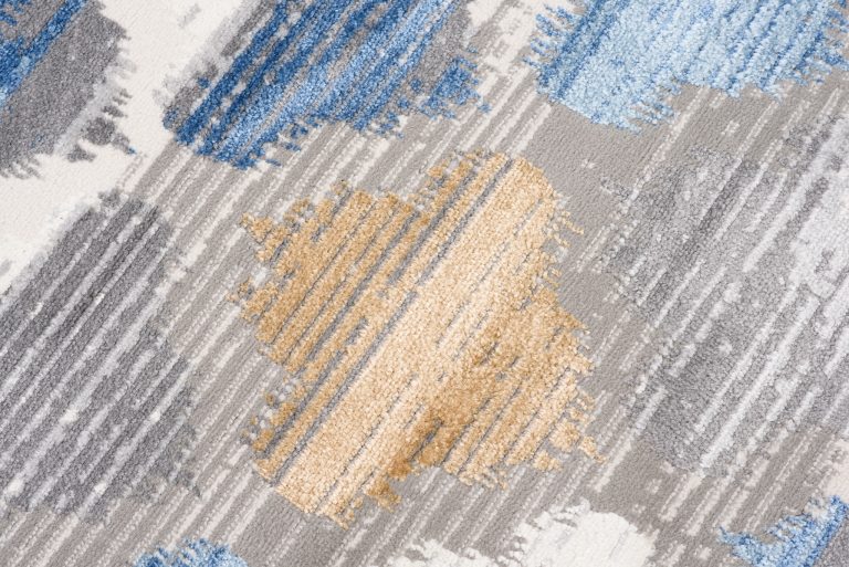 Teppich Valley Grau Blau Marokkanisch Kleeblatt