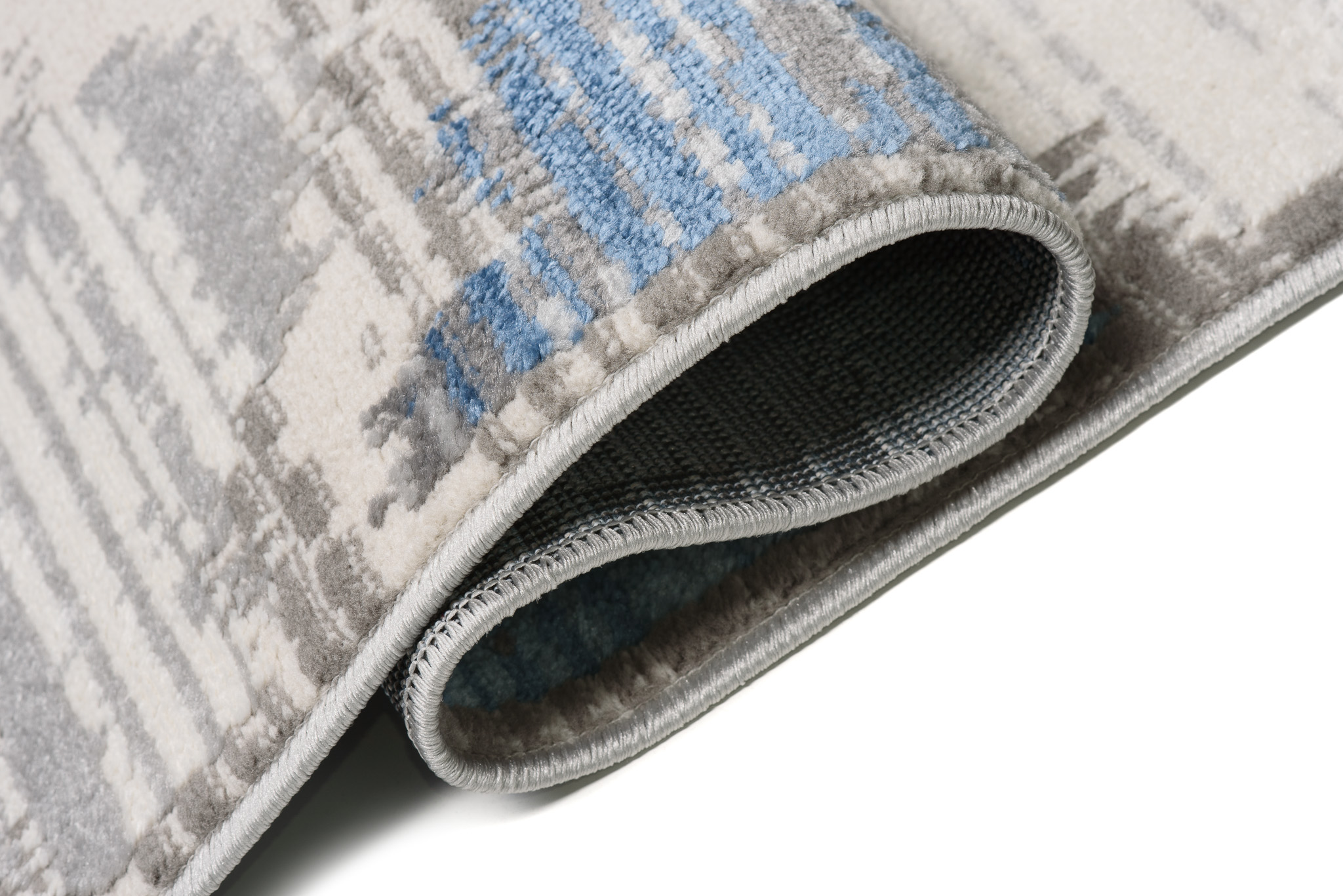 Teppich Valley Grau Blau Marokkanisch Kleeblatt