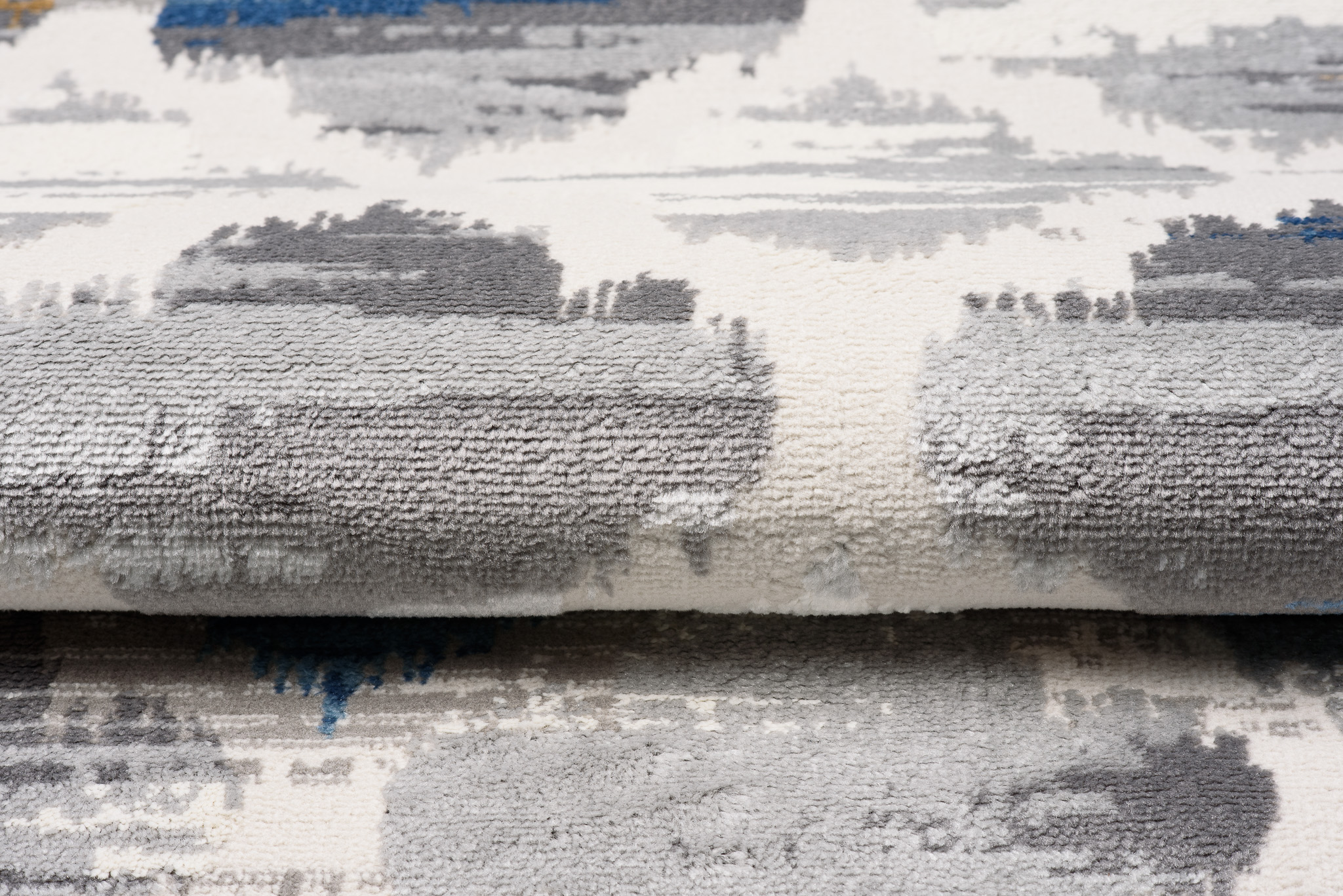 Teppich Valley Grau Blau Marokkanisch Kleeblatt