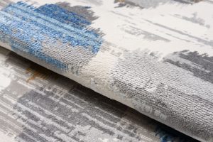 Teppich Valley Grau Blau Marokkanisch Kleeblatt