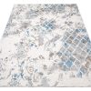 Teppich Valley Grau Blau Vintage Gitter