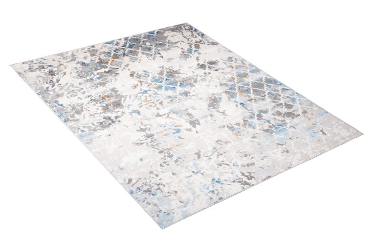 Teppich Valley Grau Blau Vintage Gitter