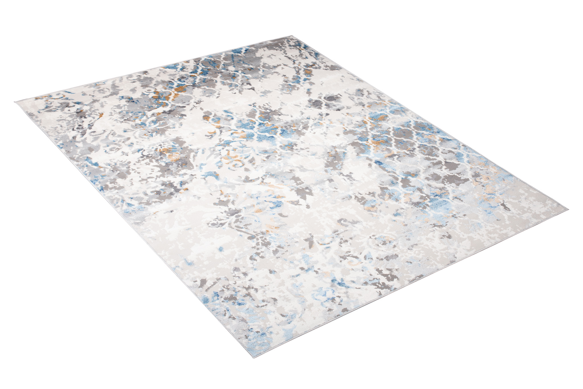 Teppich Valley Grau Blau Vintage Gitter