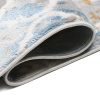 Teppich Valley Grau Blau Vintage Gitter