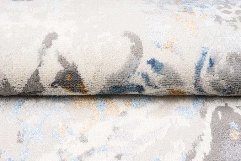 Teppich Valley Grau Blau Vintage Gitter