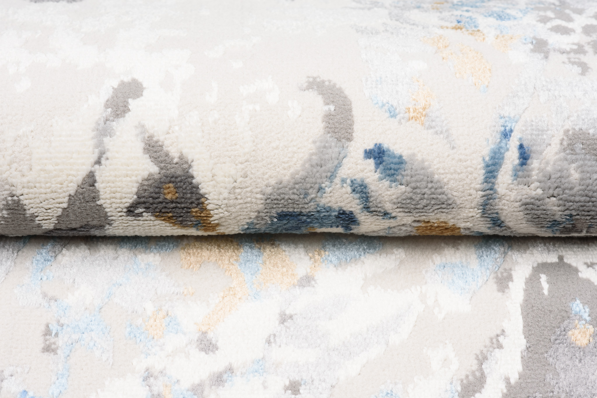 Teppich Valley Grau Blau Vintage Gitter