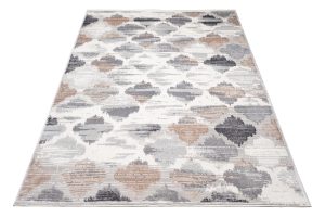 Teppich Valley Grau Fuchsrot Marokkanisch Kleeblatt