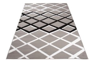 Teppich Dream Modern Kurzflor Grau Schwarz Weiß Karo